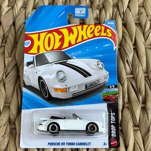 Porsche 911 Turbo Cabriolet White Convertible Car Hot Wheels Hotwheels 2026 New